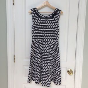Pixley Millie a-line honeycomb dress navy/white